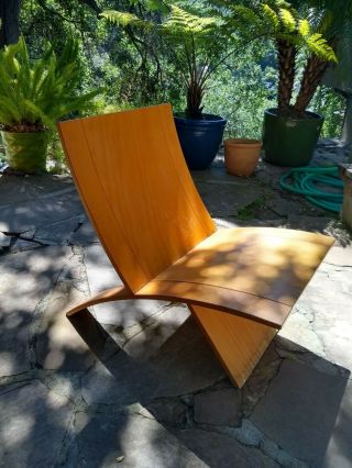 Mid Century Modern Curved Wood Chair (pair) 9