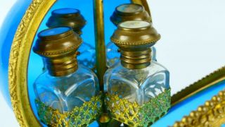 1850 ' s LOUIS XV - STYLE OPALINE GLASS PERFUME SUITE 5