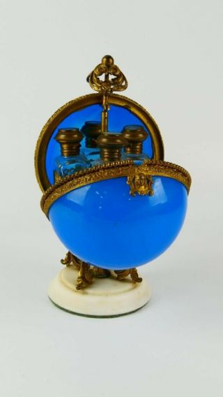 1850 ' s LOUIS XV - STYLE OPALINE GLASS PERFUME SUITE 6