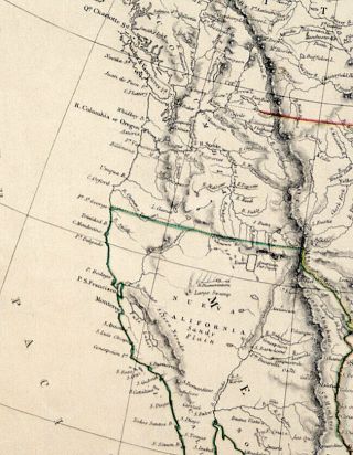c.  1843 NORTH AMERICA with REPUBLIC OF TEXAS - SDUK,  ANTIQUE HAND - COLORED MAP 6