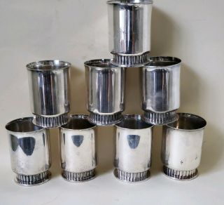 8 Barbour Silverplate " Special Line " Modernist Cocktail Cups By Albert Feinauer