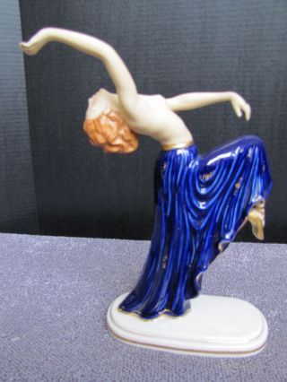 Rare Art Deco Porcelain Nude Dancer Figurine. 2