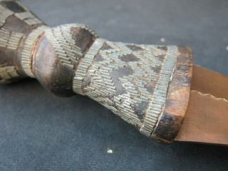 Old Tribal African IKULA knife with copper blade - KUBA - D.  R.  Congo 10