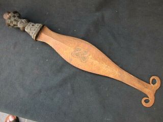 Old Tribal African IKULA knife with copper blade - KUBA - D.  R.  Congo 5