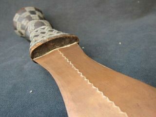 Old Tribal African IKULA knife with copper blade - KUBA - D.  R.  Congo 7