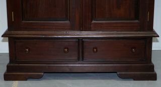 SOLID PANELLED MAHOGANY WARDROBES LARGE HANGING SPACE WITH DRAWERS SHELF 3