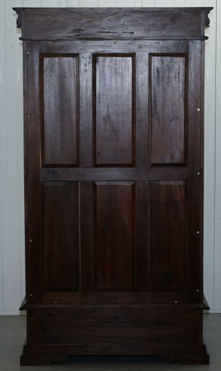 SOLID PANELLED MAHOGANY WARDROBES LARGE HANGING SPACE WITH DRAWERS SHELF 5