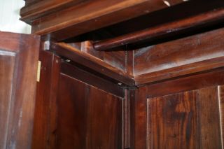 SOLID PANELLED MAHOGANY WARDROBES LARGE HANGING SPACE WITH DRAWERS SHELF 9