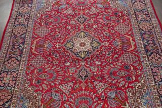 VINTAGE Palm Tree Persian Oriental Area Rug RED BLUE Hand - Knotted WOOL 10x13 4