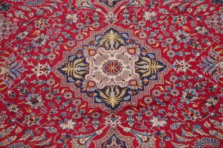 VINTAGE Palm Tree Persian Oriental Area Rug RED BLUE Hand - Knotted WOOL 10x13 5