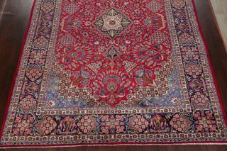 VINTAGE Palm Tree Persian Oriental Area Rug RED BLUE Hand - Knotted WOOL 10x13 6