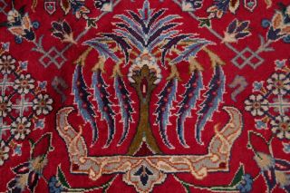 VINTAGE Palm Tree Persian Oriental Area Rug RED BLUE Hand - Knotted WOOL 10x13 8