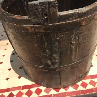 Primitive Well Bucket Wooden Iron Hand Made Planter Garden Antique Country Yard 7