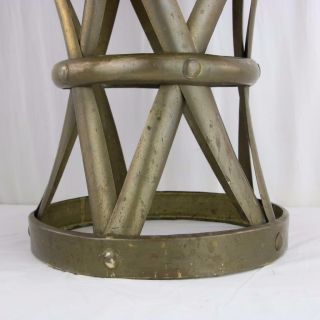 Mid - Century Hammered Brass Stool or Side Table by Sarreid VTG 1960s X - Form RARE 4