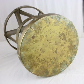 Mid - Century Hammered Brass Stool or Side Table by Sarreid VTG 1960s X - Form RARE 6
