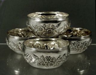 Chinese Export Silver Tea Set (4) Tea Bowl C1890 - Signed