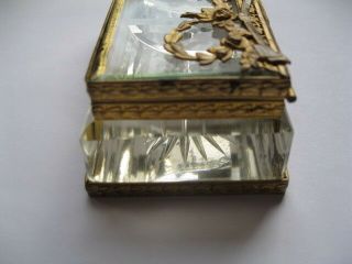 Antique Victorian Cut Glass Stamp Box with Gold Gilt Frame 3