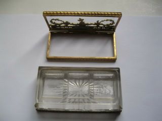 Antique Victorian Cut Glass Stamp Box with Gold Gilt Frame 7