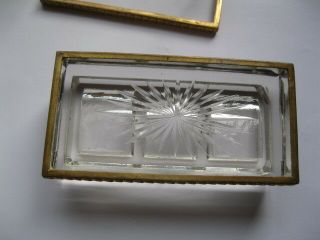 Antique Victorian Cut Glass Stamp Box with Gold Gilt Frame 8
