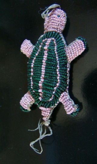 Antique Northern Plains Native American Beaded Turtle Fetish
