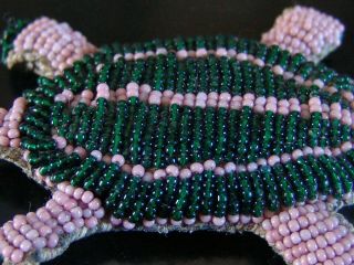 Antique Northern Plains Native American Beaded Turtle Fetish 4