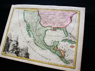 1810 LAPIE - rare map CENTRAL AMERICA,  MEXICO,  UNITED STATES,  CARIBBEAN,  YUCATAN 4