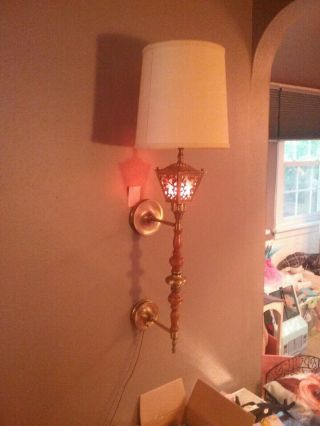 Rare Mid Century Tiffany Vintage Wall Lamps Sconces Hollywood