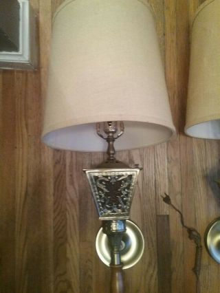 Rare Mid Century Tiffany Vintage Wall Lamps Sconces Hollywood 8