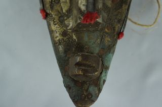 Antique vintage African mask wood / metal 17 