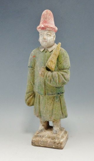 Large Ming Dynasty Chinese Terracotta Glazed Tomb Attendent Figure (326l)