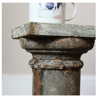 Aged Tin Steel Pedestal Rusted Column for Statues/Sculptures or End Coffee Table 2