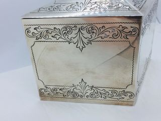 Tiffany & Co.  Italy Vintage Sterling Silver Ornate Large Tea Caddy Box 2