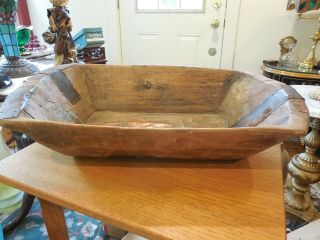 Antique Primative Wooden Dough Bowl Trencher 19” Long