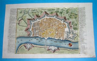 1725 RARE MAP ANVERS ANTWERP BELGIUM FLANDERS Bodenehr CITY PLAN 2
