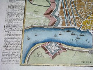 1725 RARE MAP ANVERS ANTWERP BELGIUM FLANDERS Bodenehr CITY PLAN 5