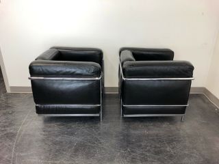 Cassina ' LC2 Petit Modele ' Le Corbusier Club Chairs in Leather 3