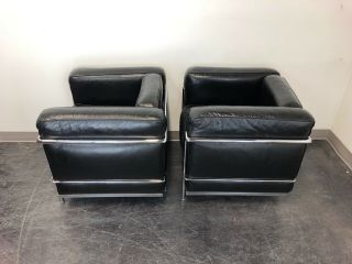 Cassina ' LC2 Petit Modele ' Le Corbusier Club Chairs in Leather 5
