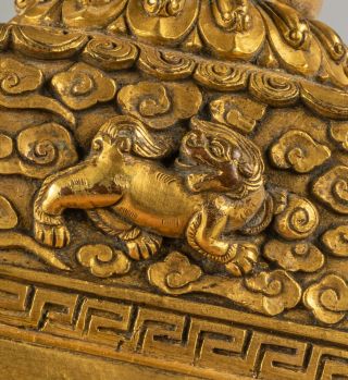 Chinese Antique Tibetan Style Gilt Bronze Seal 8