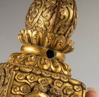 Chinese Antique Tibetan Style Gilt Bronze Seal 9