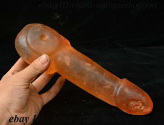 10 " China Crystal Carved Yu - Cong Jade Cong Genitals Penis Tentum Genital Organ