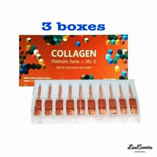 3 Boxs Collagen Platinum Forte Vit C Bio Cell Whitening Skin Wrinkles Dark Spots