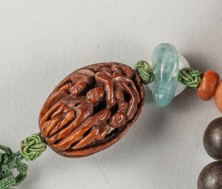 Chinese Antique Agarwood & Agate Prayer Beads 3