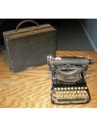 Corona No.  3 Folding Typewriter W/ Case Antique 1910’s