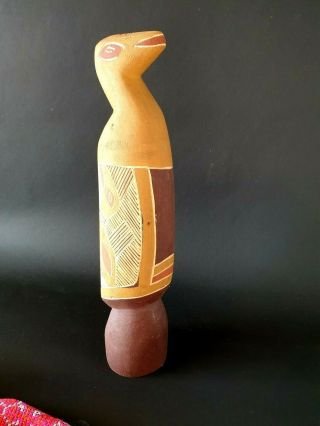 Old Australian Aboriginal Tiwi Island Wayin Carved Wooden Bird …beautiful Collec