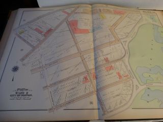 RARE Antique G.  W.  Bromley & co 1912 City of boston mass atlas proper 36 plates 11