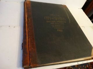 Rare Antique G.  W.  Bromley & Co 1912 City Of Boston Mass Atlas Proper 36 Plates