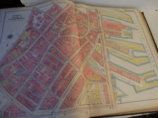 RARE Antique G.  W.  Bromley & co 1912 City of boston mass atlas proper 36 plates 4