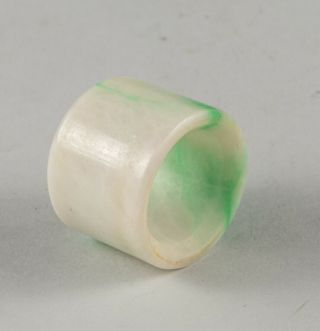 18 - 19th Chinese Antique Jade Jadeite Archer ' s Ring With Tin Box 6