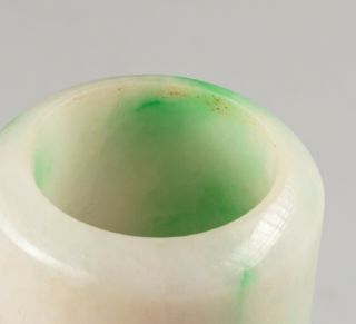 18 - 19th Chinese Antique Jade Jadeite Archer ' s Ring With Tin Box 8