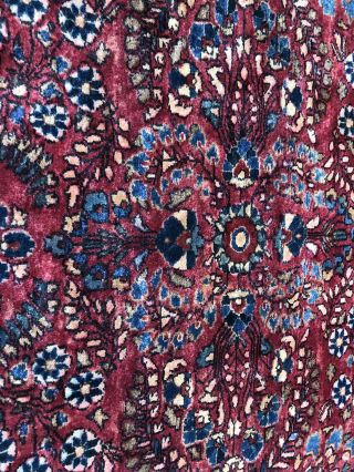 Auth: 1920,  s Antique rug Red Velvet Elegant traditional Beauty 3.  6 X 5 NR 5